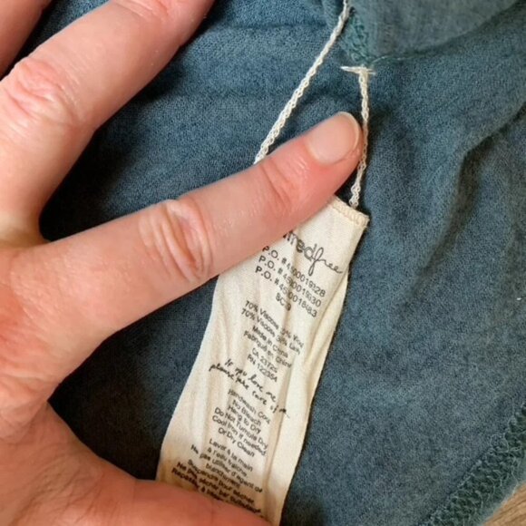 Aritzia Wilfred Free Women's Top T-shirt Teal green Boxy Long Sleeve Size XS - Picture 7 of 7